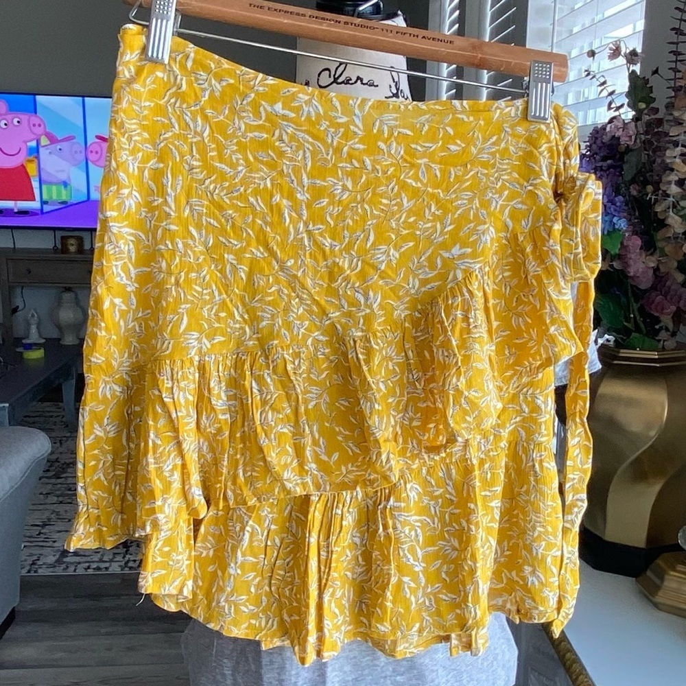 Hayden Los Angeles  yellow Floral Print Ruffled Mini Skirt # 7